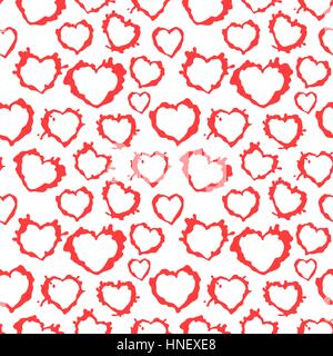 Blots hearts. Seamless texture Stock Vector