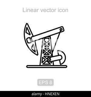 Oil rocking chair. Linear vector icon. Stock Vector