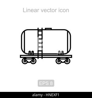 Railway tank. Linear vector icon. Stock Vector