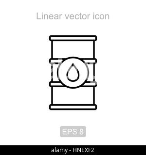 Oil barrel. Linear vector icon. Stock Vector