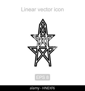 Tower of power. Linear vector icon. Stock Vector