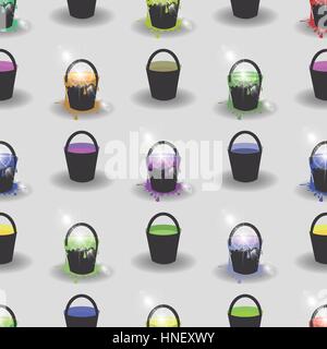 a bucket. seamless pattern. children s illustration. used for printing, the website, Smart Phone, design etc Stock Vector