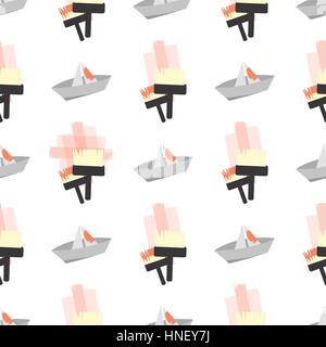 Repair brush. seamless pattern. children s illustration. is used to print, website, smartphone, design, textiles, ceramics fabrics prints postcards pa Stock Vector