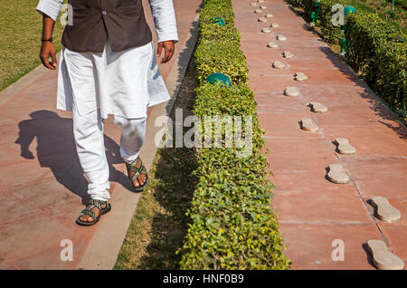 Gandhi Smriti Museum, the home of Mahatma Gandhi for last 144 days of his life, before he was shot on January 30th 1948. The Footsteps Represent His L Stock Photo