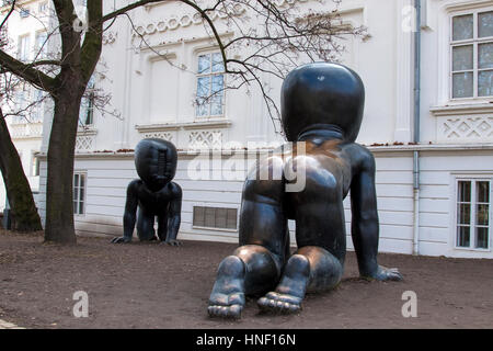 Babies statue by David Cerny at the Kampa Museum, Prague, Czech Republic Stock Photo