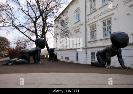 Babies statue by David Cerny at the Kampa Museum, Prague, Czech Republic Stock Photo
