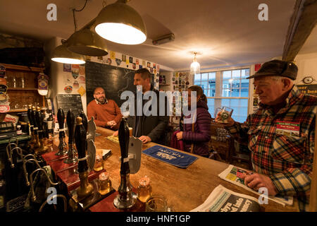 Queens Head micro pub interior. Chepstow, Wales Stock Photo