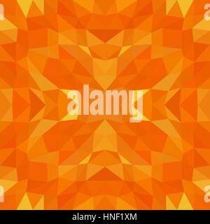 Low poly abstract triangular polygonal  seamless pattern, design or background in orange colors. Stock Vector