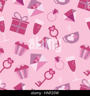 Valentines Day Love icons seamless pattern with icons Stock Vector