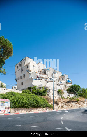 Israel, Jerusalem, Ramot polin designed by Zvi Hecker Stock Photo