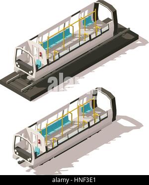 Vector isometric subway train cross-section Stock Vector