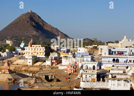 townscape, cityscape, ghat, Ghats, holy lake,pushkar, Rajasthan, india Stock Photo