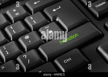 Computer Keyboard with Promotion Key Stock Photo