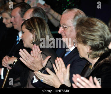 20110105 LUXEMBOURG, LUXEMBOURG: from L. to R. Luxembourg Grand Duke Henri, Luxembourg Grand Duke Jean, Luxembourg Grand Duchess Maria Teresa, Belgium Stock Photo