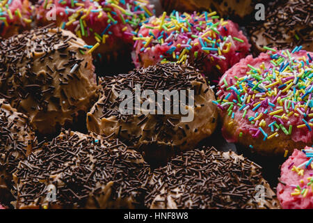homemade party cupcakes on table with selective focus Stock Photo