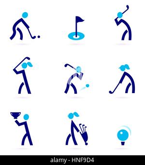 Golf icons illustration for golf resorts Clubs Stock Photo