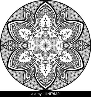 Mandala floral flower pattern vector ethnic tribal eastern motifs design Stock Photo