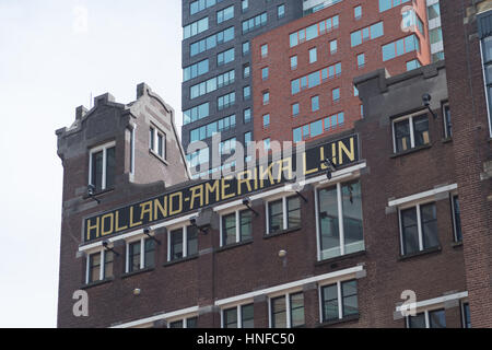 ROTTERDAM, NETHERLANDS - MAY 14, 2016: Former head office of the Holland America Line, nowadays the residence of Hotel New York Stock Photo