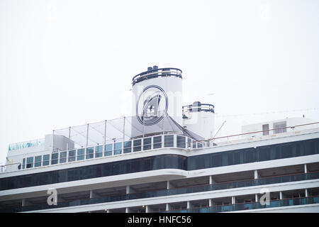 ROTTERDAM, NETHERLANDS - MAY 14, 2016: Passenger ship the 'MS rotterdam', a 4 star-plus cruise ship of the Holland America Line Stock Photo