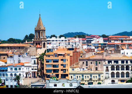 part of the old town in Palamos on the costa brava in Spain. Stock Photo