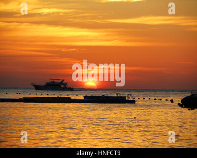 Beautiful Sunrise seen from Hotel in Sharm El Sheikh, Egypt Stock Photo