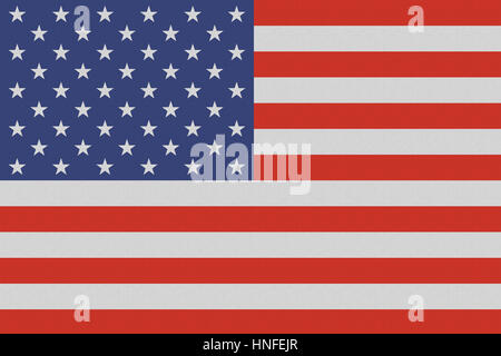 USA, American national flag. Background with delicate texture on linen fabric. Stock Photo