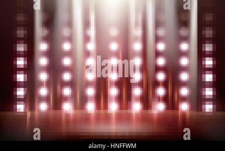 red lighted stage background that can display things, 3d illustration Stock Vector