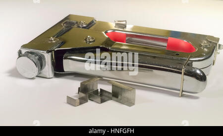 The staple gun on isolated white background Stock Photo
