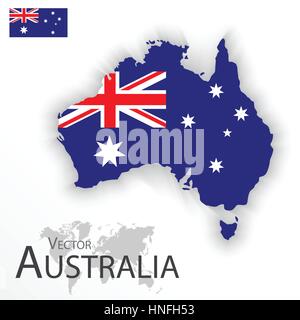 Australia ( flag and map ) ( Transportation and tourism concept ) Stock Vector