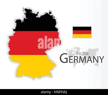 Germany ( Federal Republic of Germany ) ( flag and map ) ( transportation and tourism concept ) Stock Vector