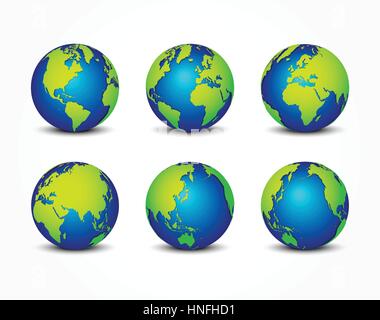 all side of planet ( around the world ) ( earth conservation concept ) Stock Vector
