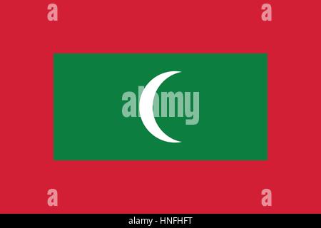 Official vector flag of Maldives . Republic of Maldives . Stock Vector