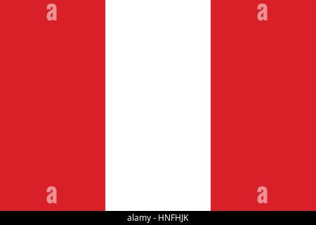 Official vector flag of Peru . Republic of Peru . Stock Vector
