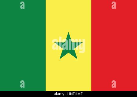Official vector flag of Senegal . Republic of Senegal . Stock Vector