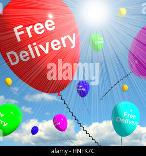 Free Delivery Balloons Shows No Charge Or Gratis 3d Rendering Stock Photo