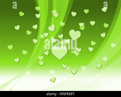 Elegant Green Hearts Background Meaning Delicate Passion Or Fine Wedding Stock Photo