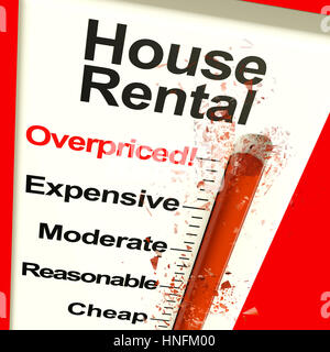 House Rental Overpriced Thermometer Monitor Showing Expensive Housing 3d Illustration Stock Photo