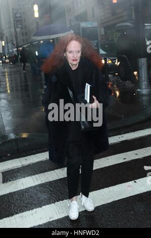New York, NY, USA. 12th Feb, 2017. Grace Coddington arrives at the Victoria Beckham NYFW A/W 2017 Fashion Show at Cipriani on February 12, 2017 in New York City.