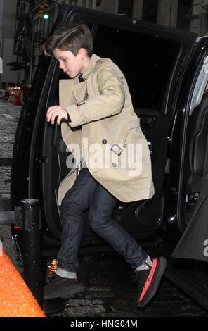 New York, NY, USA. 12th Feb, 2017. Cruz Beckham seen arriving at Balthazar Restaurant in New York City on February 12, 2017.