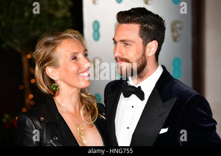 Aaron Taylor-Johnson and Sam Taylor-Johnson attending the after show party for the EE British Academy Film Awards at the Grosvenor House Hotel in central London. Stock Photo