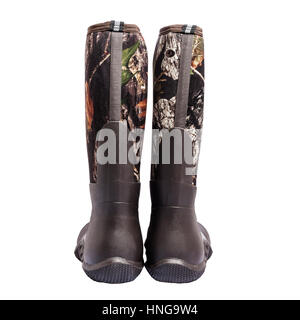 A pair of Field Blazer Muck boots wellingtons on a white background Stock Photo