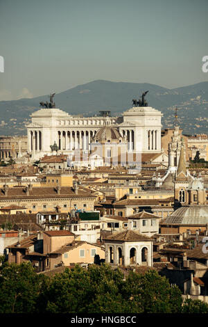 Monumento Nazionale a Vittorio Emanuele II as the famouse landmark historic architecture in Rome Italy Stock Photo