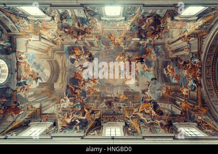 ROME - MAY 12: Beautiful interior from The Church of St. Ignatius of Loyola on May 12, 2016 in Rome, Italy. Rome ranked 14th in the world, and 1st the Stock Photo