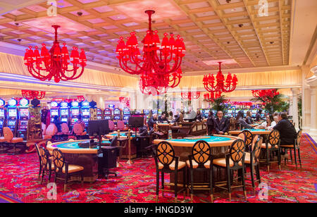 The interior of Encore Hotel and casino in Las Vegas. The hotel has 2,716 rooms and opened in 2005. Stock Photo