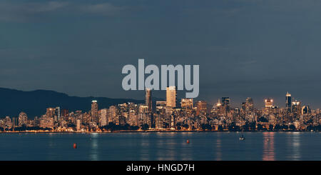 Vancouver city skyline at night. Stock Photo