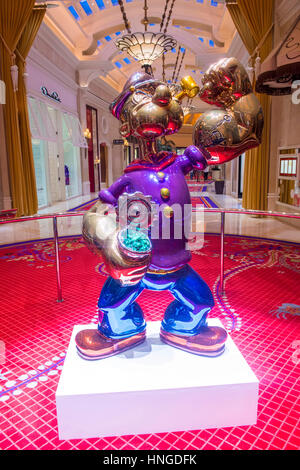 The Jeff Koons Popeye Sculpture display at the Wynn Hotel in Las Vegas. The sculpture purchased by Steve Wynn in May 2014 for $28.1 million dollars Stock Photo