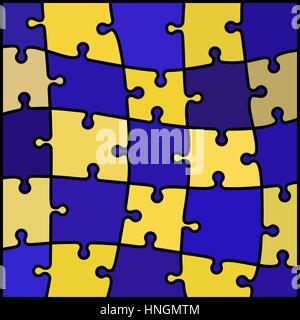 abstract colored puzzle background - yellow and blue Stock Vector