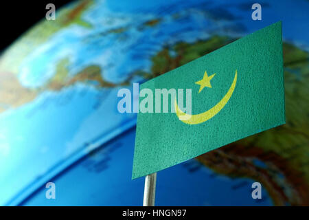 Map of Mauritania, on black background, map with flag Stock Photo - Alamy