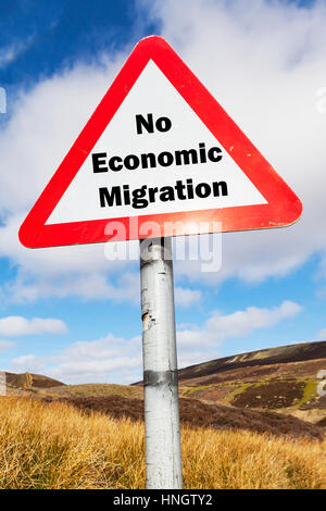 No economic migration sign concept signs UK migrants problem crisis economic migrants UK England causing NHS crisis UK Stock Photo