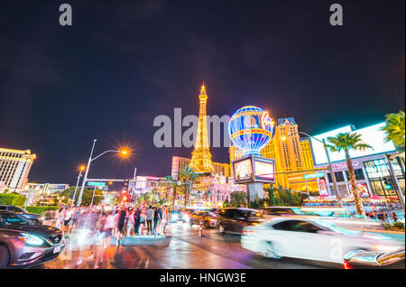 Las Vegas,Nevada,usa.07/28/16 : scenic view of Las Vegas cityscape at night with traffic lighting,las vegas,Nevada,usa.
